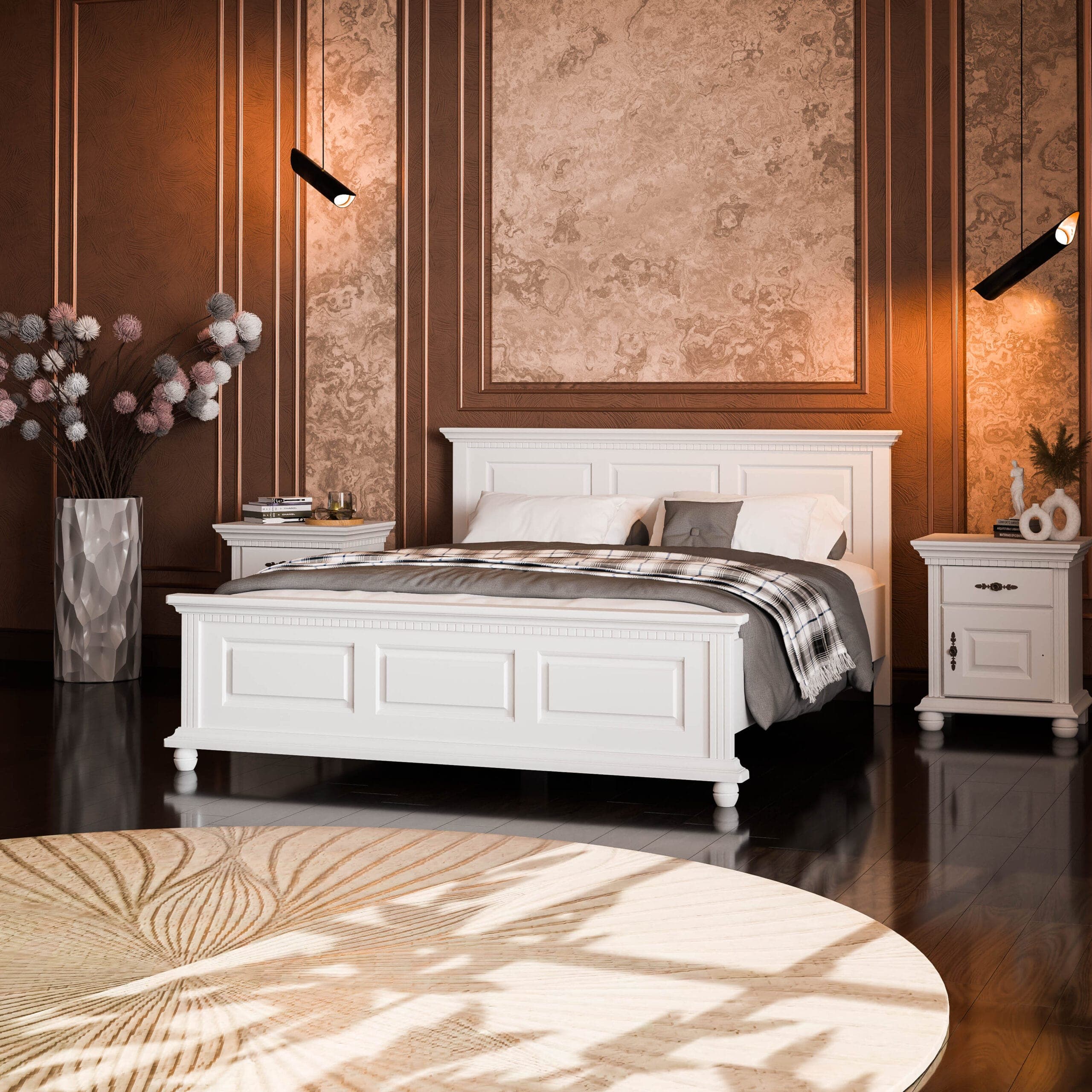 Łóżko z litego drewna „Fjord” 160 cm – eleganckie i solidne