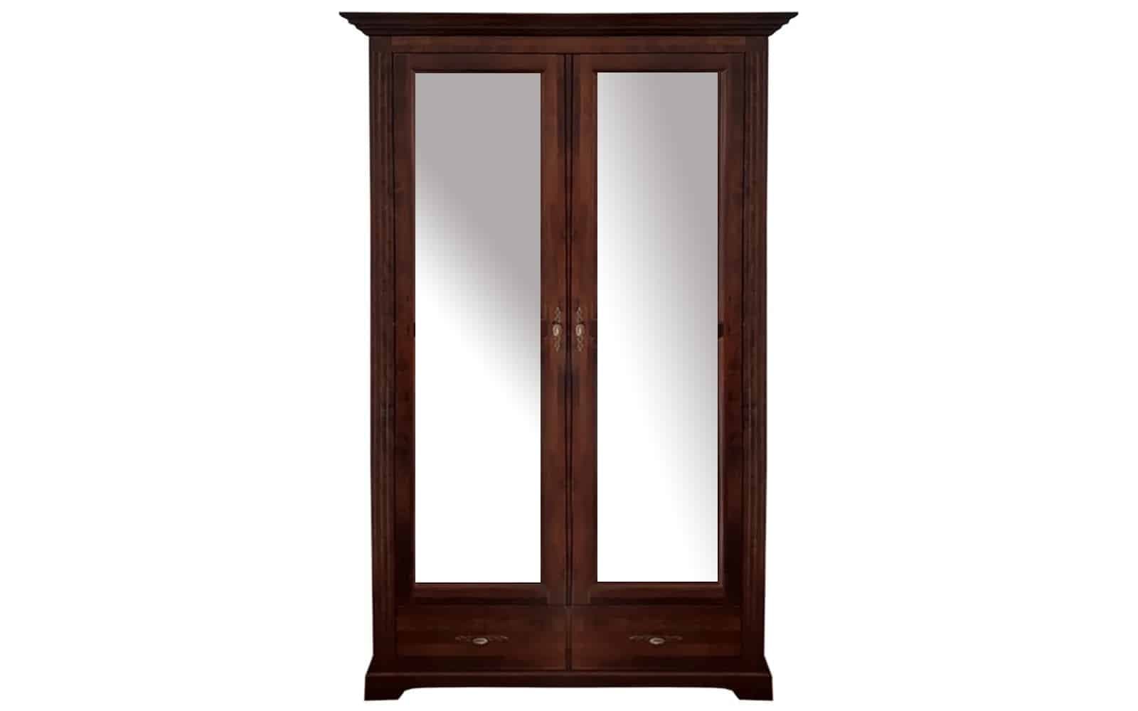 2-türiger Massivholzschrank Lindholm mit Spiegeln