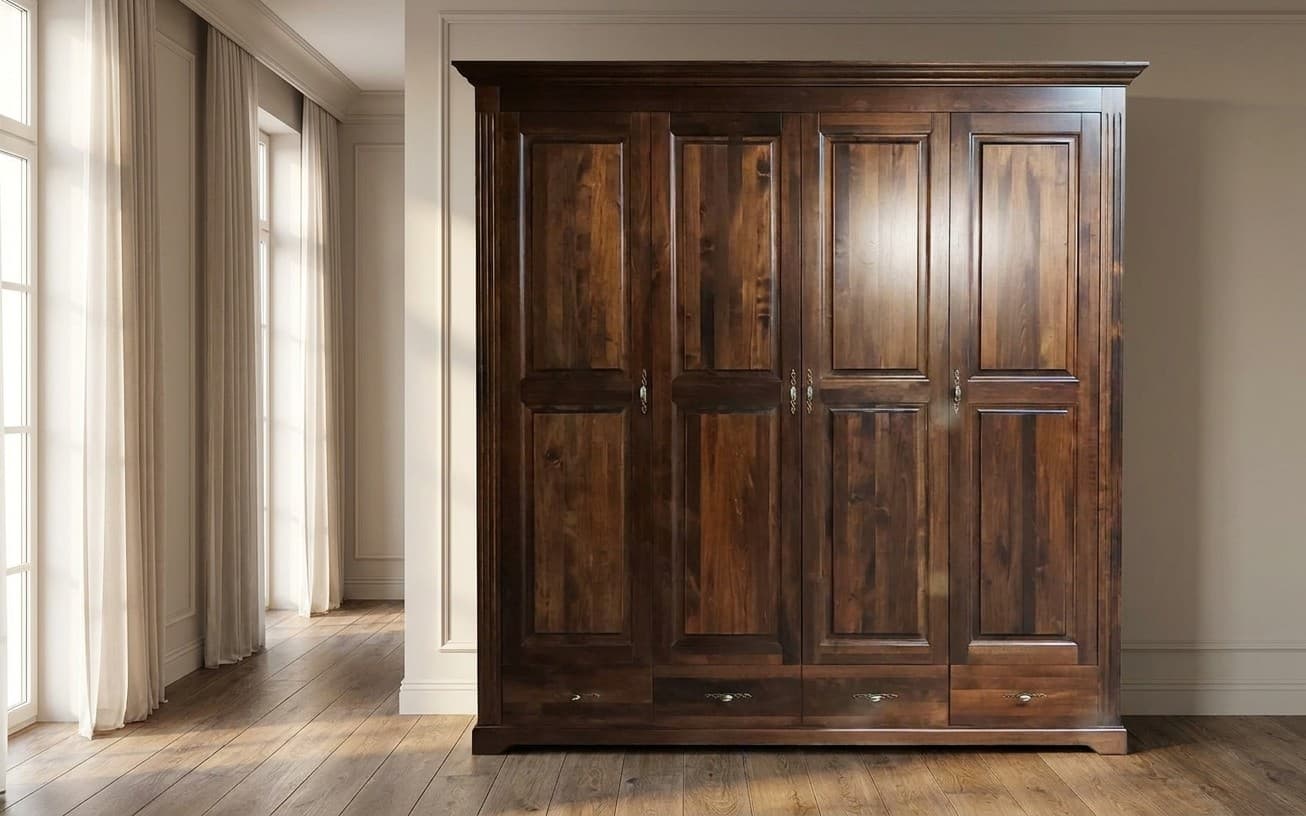 4-türiger Massivholzschrank Lindholm