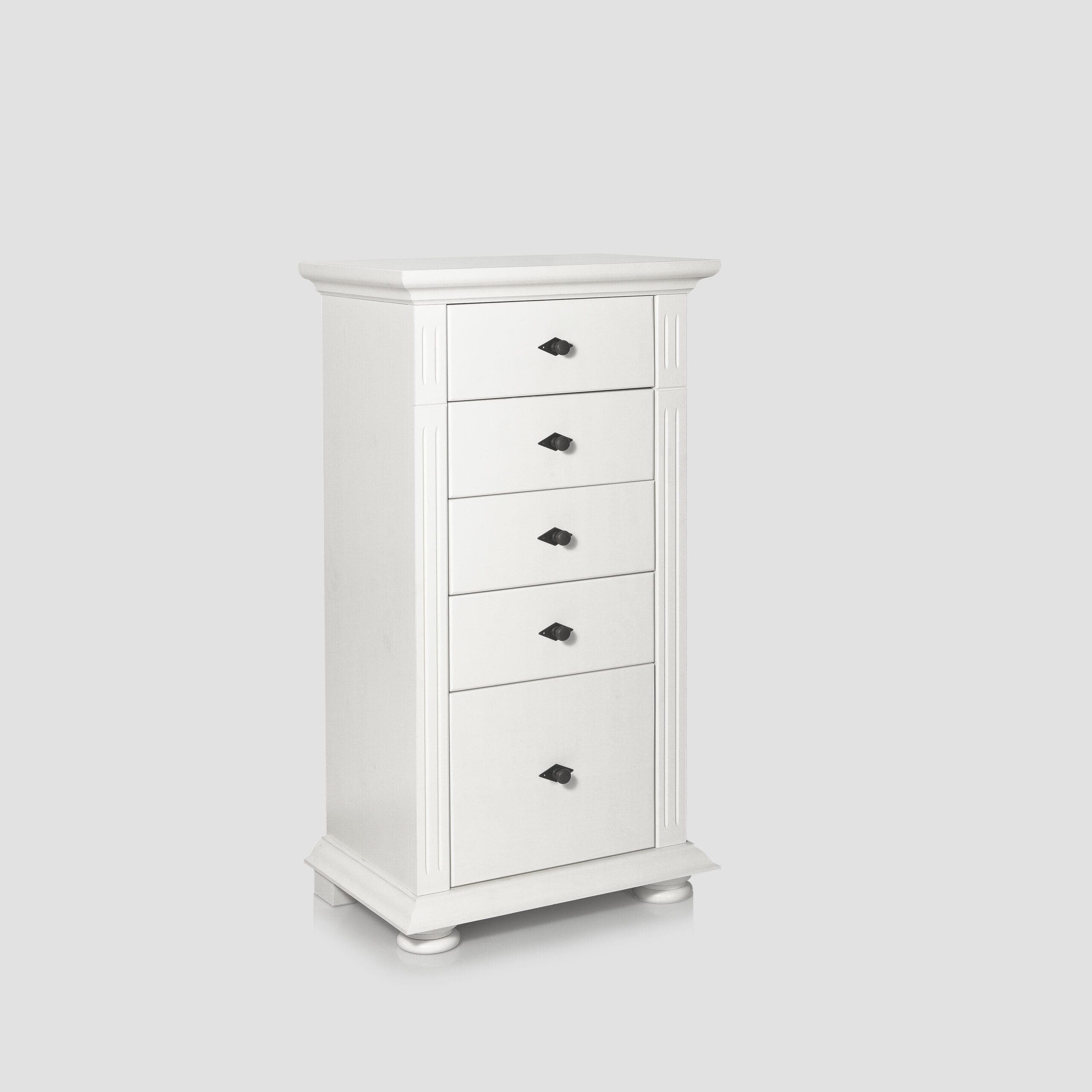 Komoda Skagen z 5 szufladami z litego drewna, kolor antracytowy