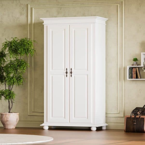 Szafa z litego drewna Nordby, dwudrzwiowa, o szerokości 110 cm