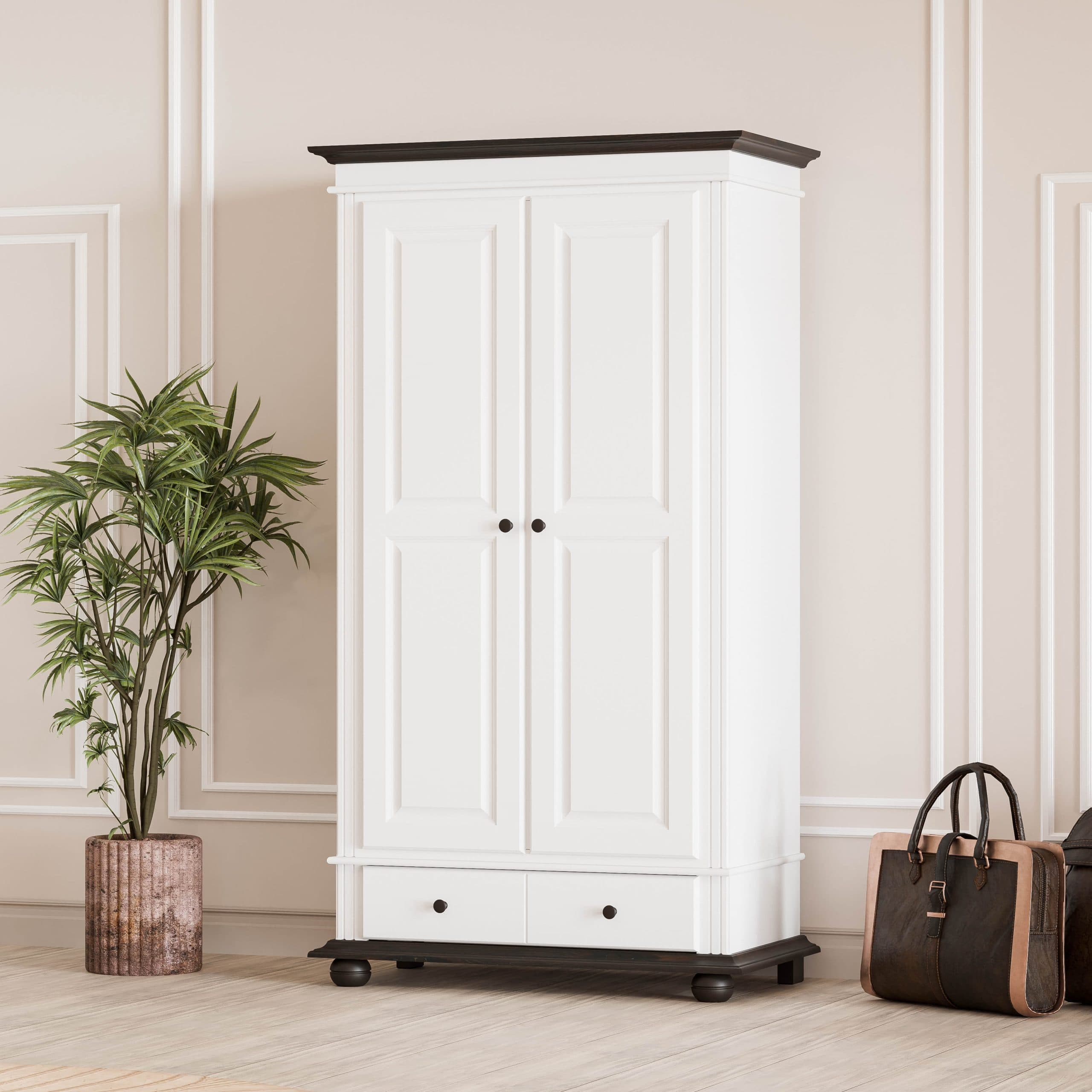 Szafka z litego drewna Nordby, 2 drzwi, 1 szuflada, 110 cm