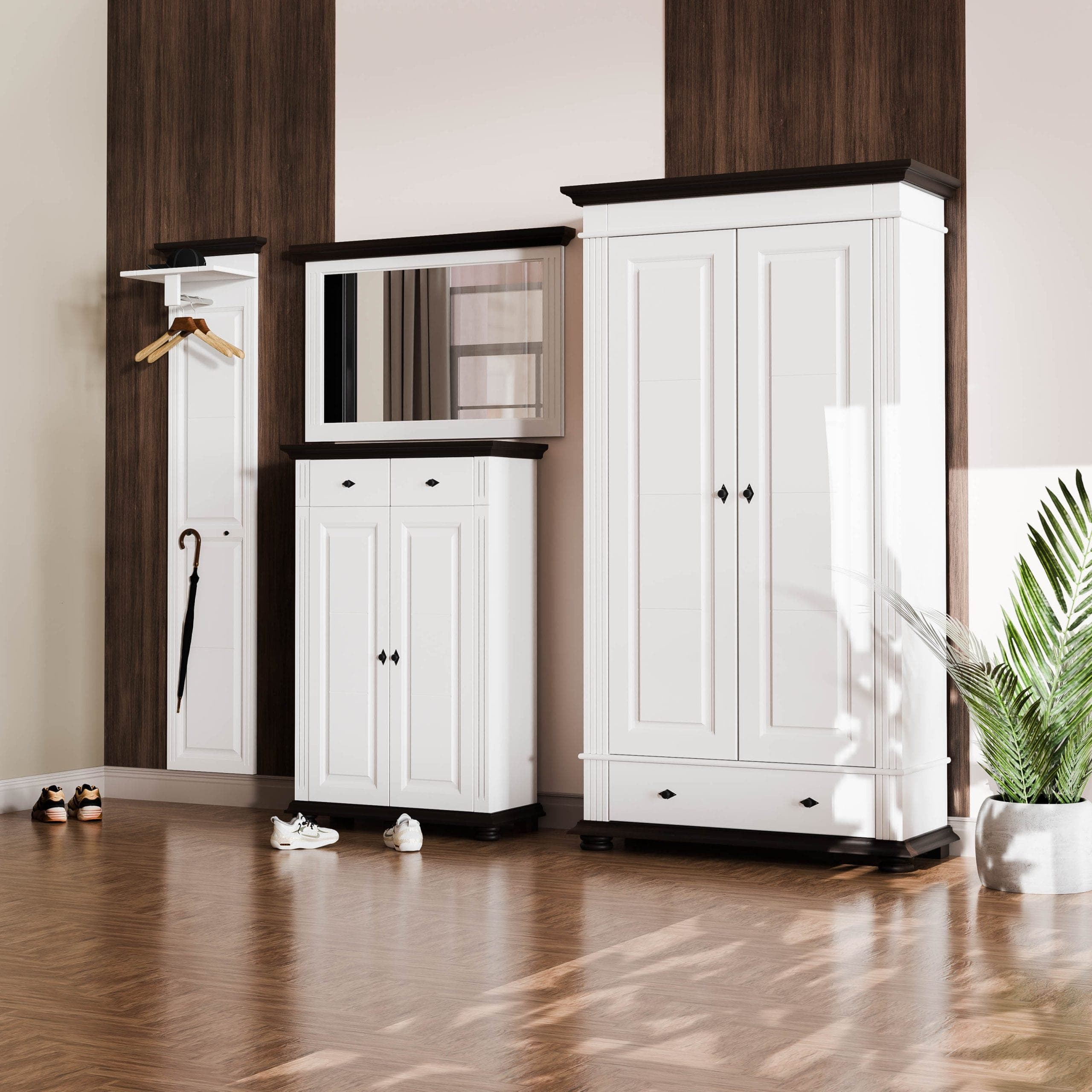 Szafa do przedpokoju „Skagen 6” z litego drewna świerkowego