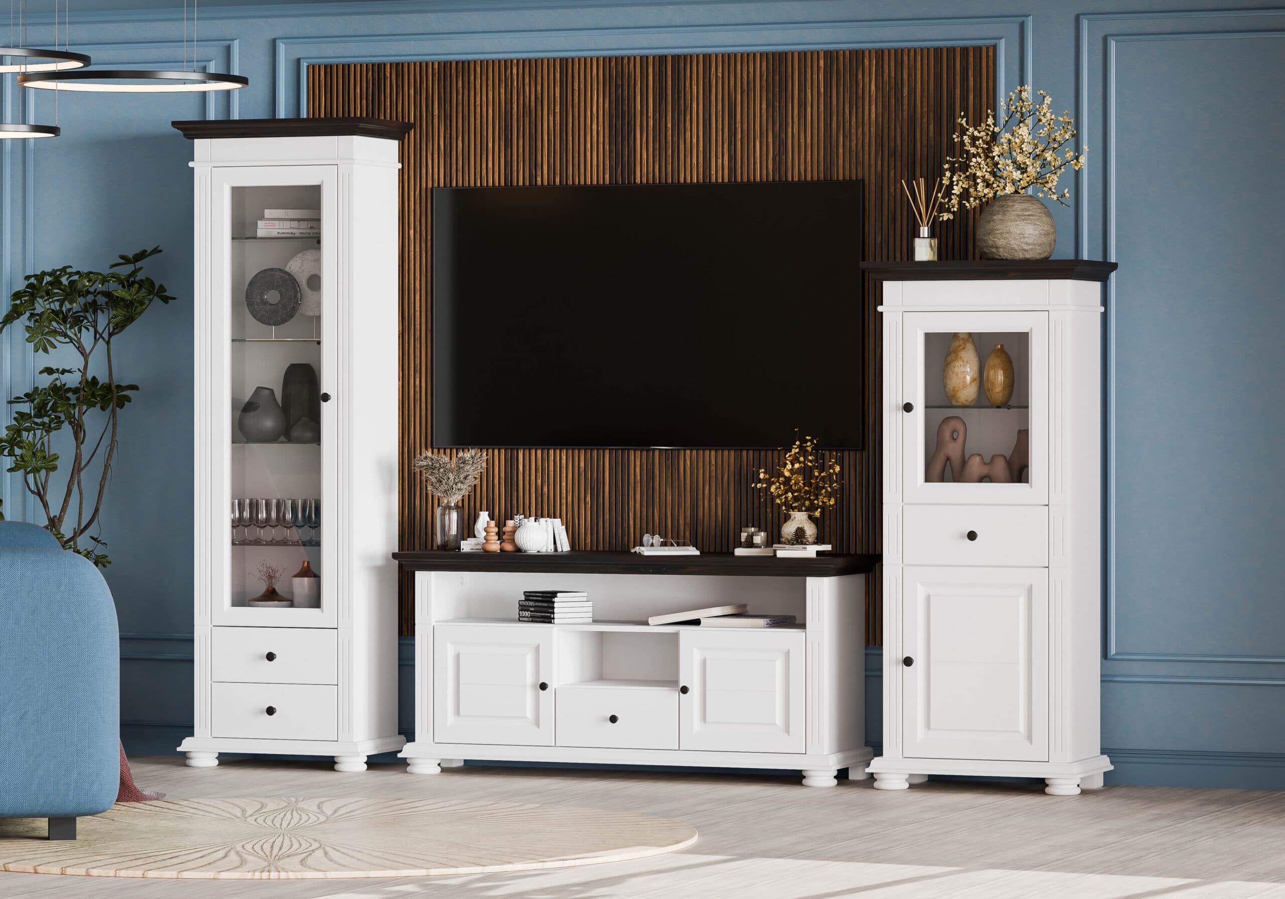 Salon Skagen 13 z litego drewna, długość 267,5 cm