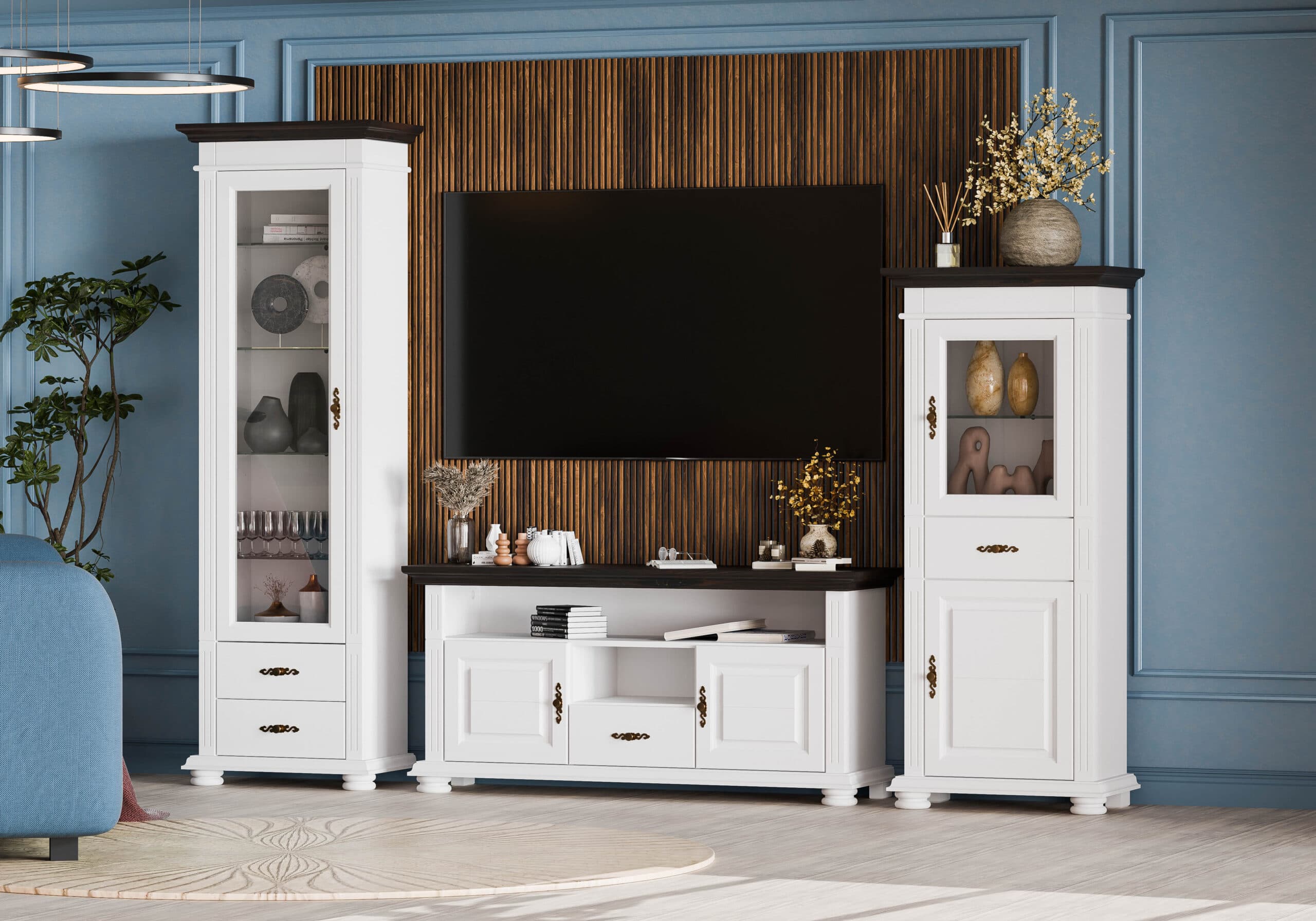 Salon Skagen 13 z litego drewna, długość 267,5 cm