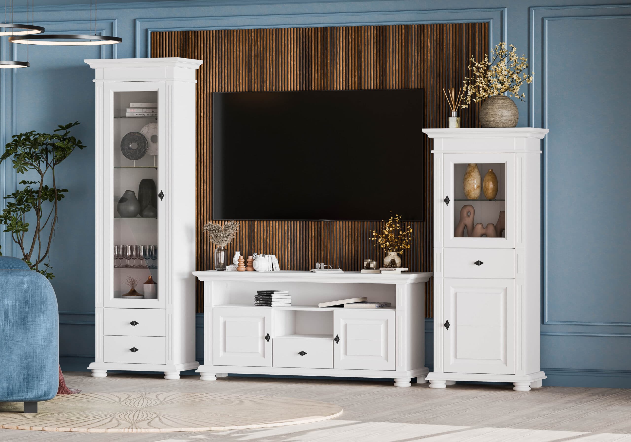 Salon Skagen 13 z litego drewna, długość 267,5 cm