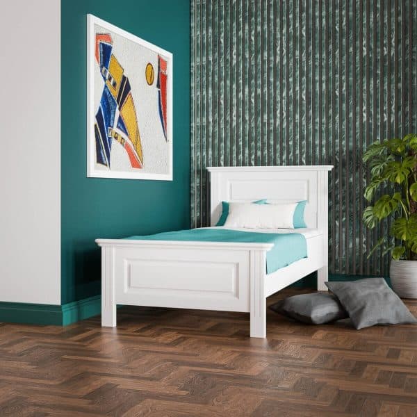 Łóżko z litego drewna „Nordby” 90 cm z podparciami materaca
