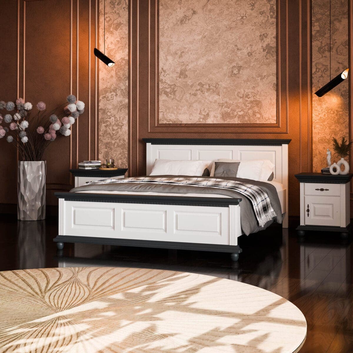 Łóżko z litego drewna „Fjord” 180 cm – eleganckie i solidne